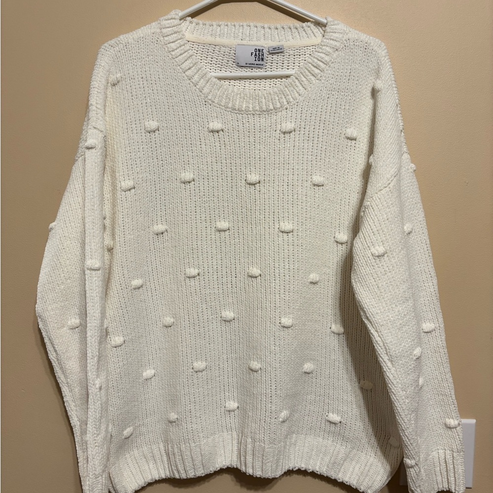 Vero Moda Cream Textured Knit Sweater